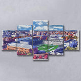 Kenan Memorial Stadium WaterColor 5 Panels Mix Canvas Prints, Chapel Hill North Carolina Watercolor, Large Stadium Canvas