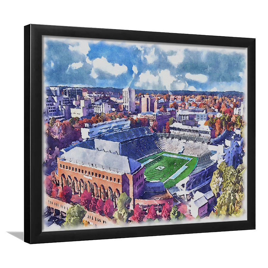 Kenan Memorial Stadium WaterColor Framed Art Prints, Chapel Hill North Carolina Watercolor, Stadium Art Gifts