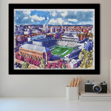 Kenan Memorial Stadium WaterColor Framed Art Prints, Chapel Hill North Carolina Watercolor, Stadium Art Gifts