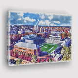 Kenan Memorial Stadium WaterColor Canvas Prints, Chapel Hill North Carolina Watercolor, Stadium Art Gifts