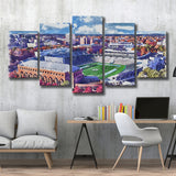 Kenan Memorial Stadium WaterColor 5 Panels Mix Canvas Prints, Chapel Hill North Carolina Watercolor, Large Stadium Canvas