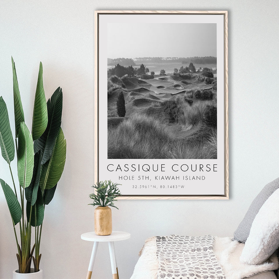 Kiawah Island Cassique Course, Hole 5, South Carolina, Golf Art Print, Floating Frame, Framed Canvas Print Wall Art
