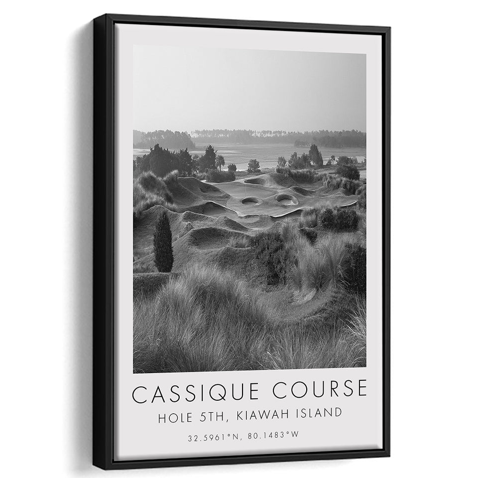Kiawah Island Cassique Course, Hole 5, South Carolina, Golf Art Print, Floating Frame, Framed Canvas Print Wall Art
