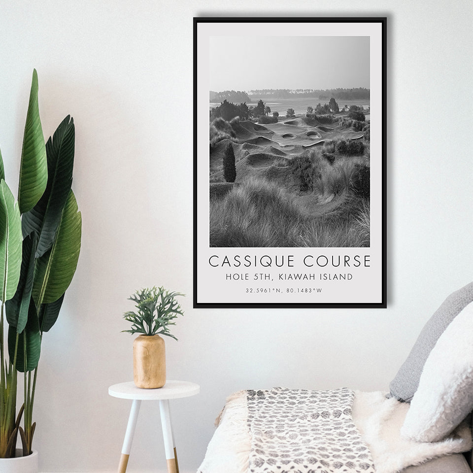 Kiawah Island Cassique Course, Hole 5, South Carolina, Golf Art Print, Floating Frame, Framed Canvas Print Wall Art