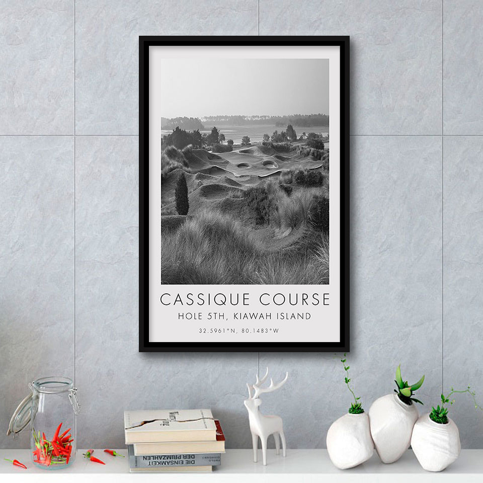 Kiawah Island Cassique Course, Hole 5, South Carolina, Golf Art Print, Floating Frame, Framed Canvas Print Wall Art