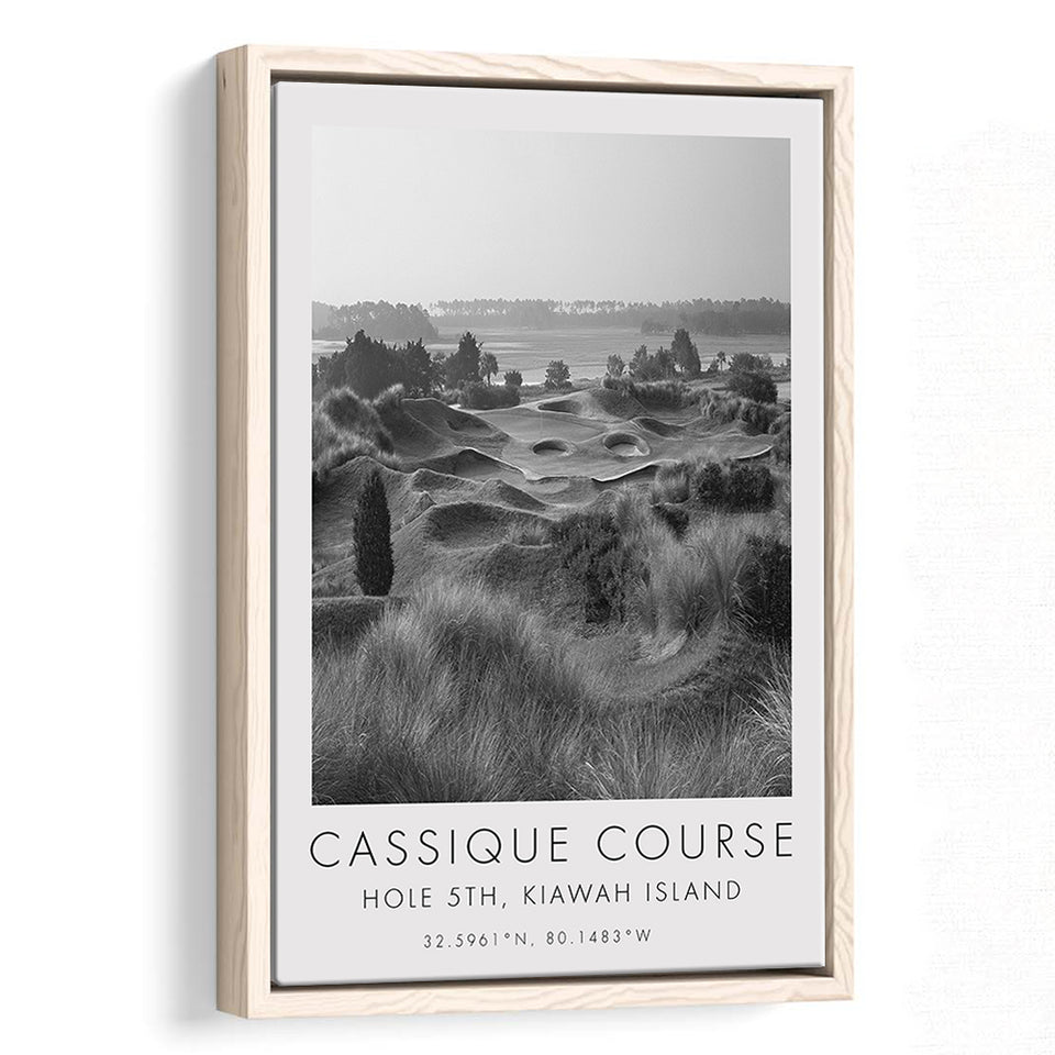 Kiawah Island Cassique Course, Hole 5, South Carolina, Golf Art Print, Floating Frame, Framed Canvas Print Wall Art
