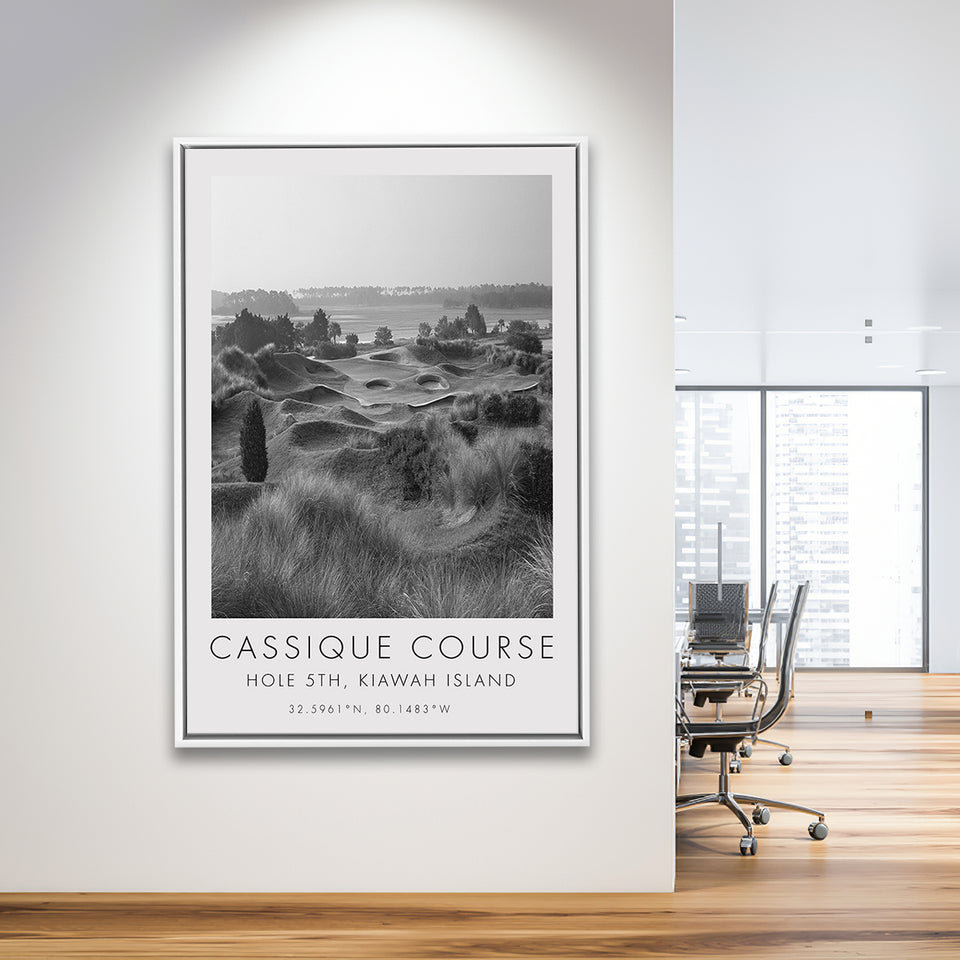Kiawah Island Cassique Course, Hole 5, South Carolina, Golf Art Print, Floating Frame, Framed Canvas Print Wall Art