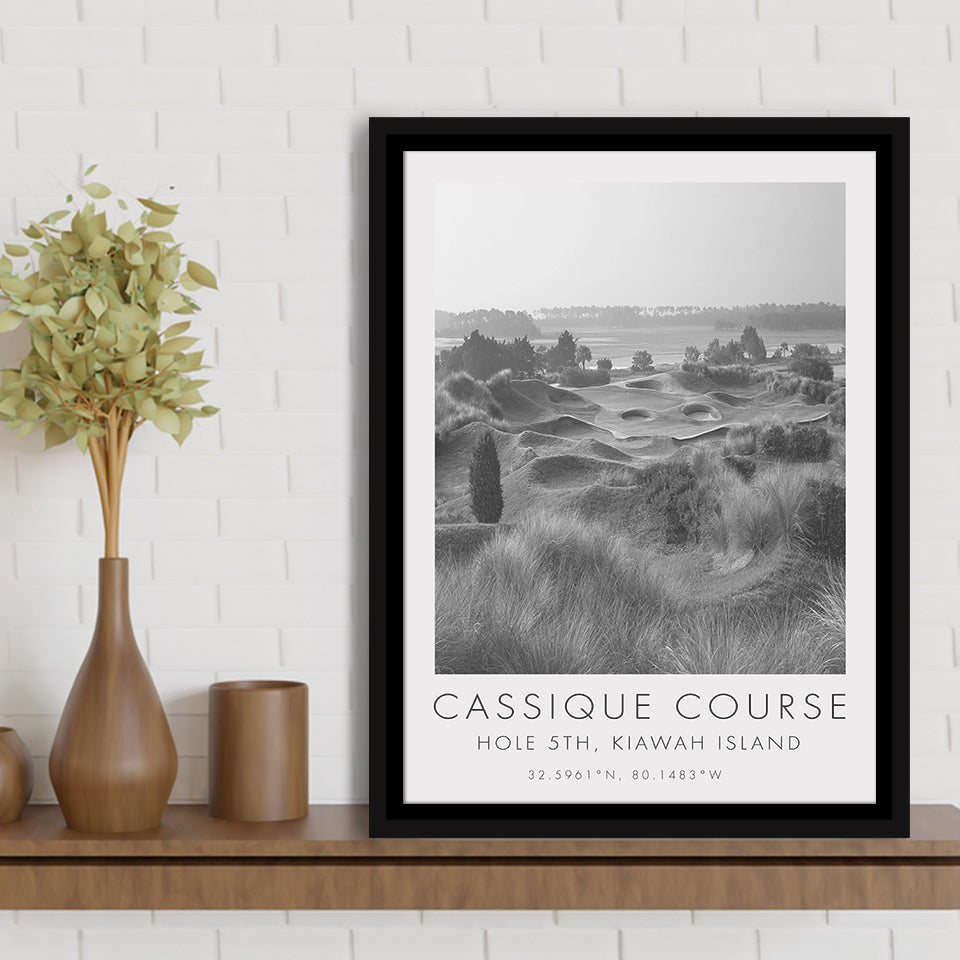 Kiawah Island Cassique Course, Hole 5, South Carolina, Golf Art Print, Floating Frame, Framed Canvas Print Wall Art