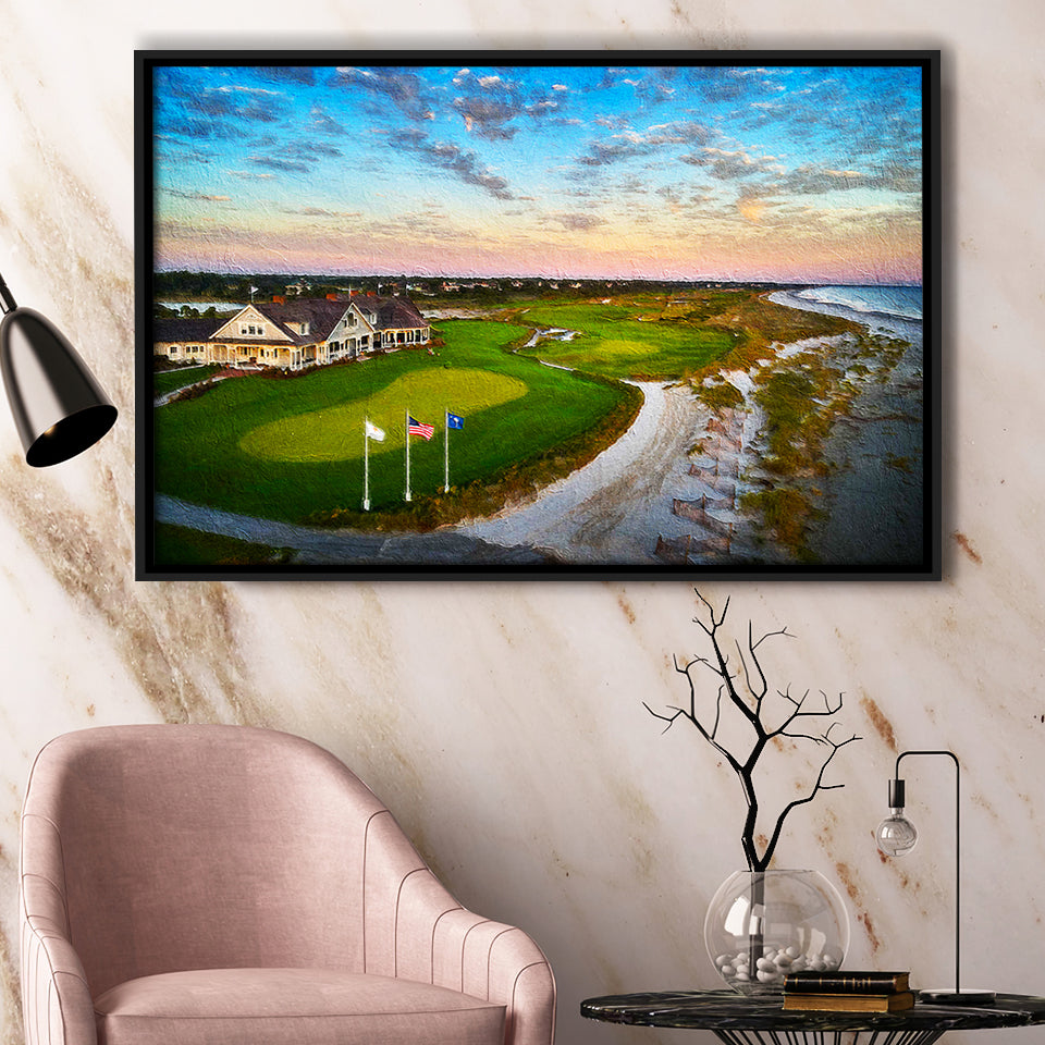 Kiawah Island Golf Resort Ocean Course, Golf Painting.South Carolina, Golf Art Print,Framed Canvas Prints Wall Art