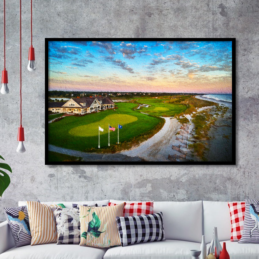 Kiawah Island Golf Resort Ocean Course, Golf Painting.South Carolina, Golf Art, Gift for him, Framed Art Prints Wall Decor