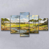 Kiawah Island Golf Resort Ocean Course Painting, Mixed 5 Panel Canvas Print Wall Art Home Decor, Large Canvas Painting