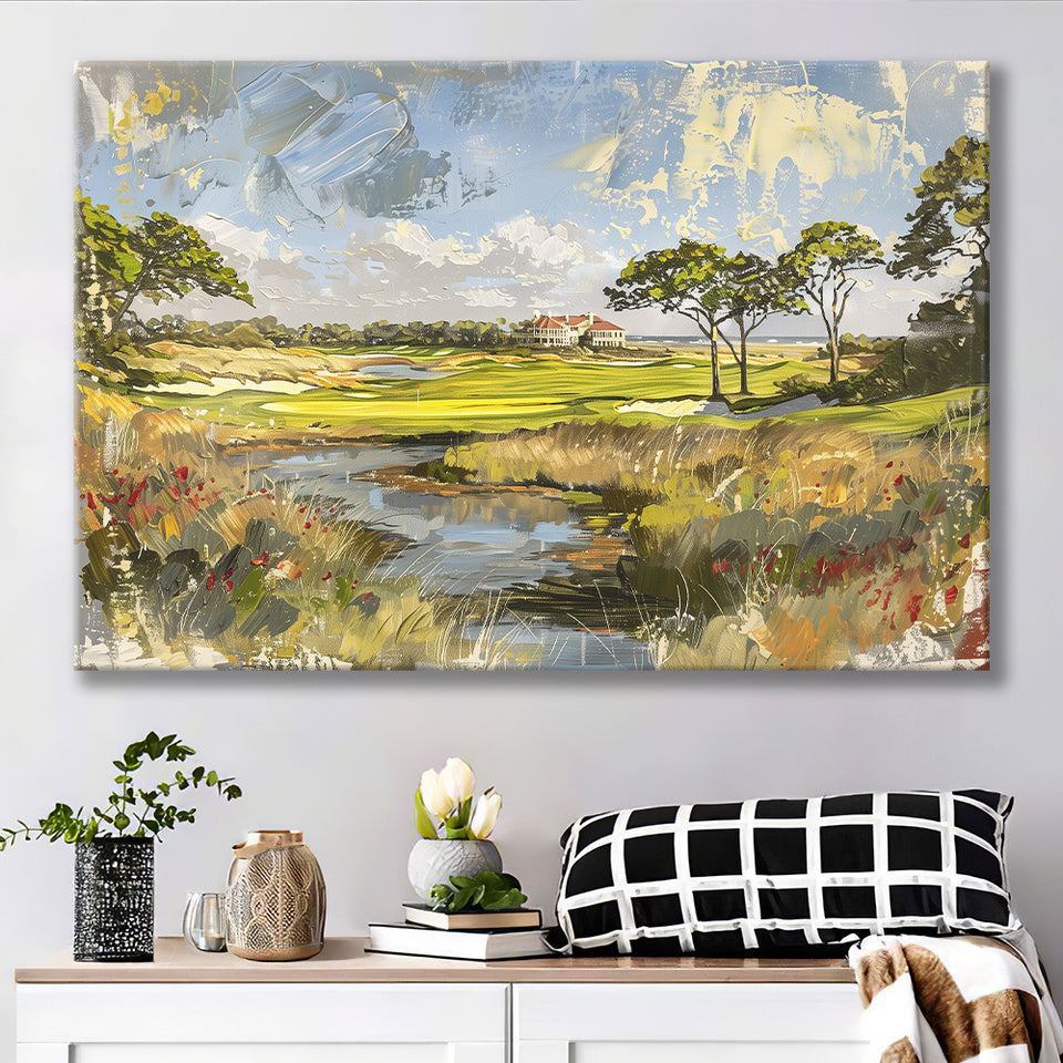 Kiawah Island Golf Resort Ocean Course Painting, Canvas Print Wall Art Home Decor, Painting Canvas Art Print