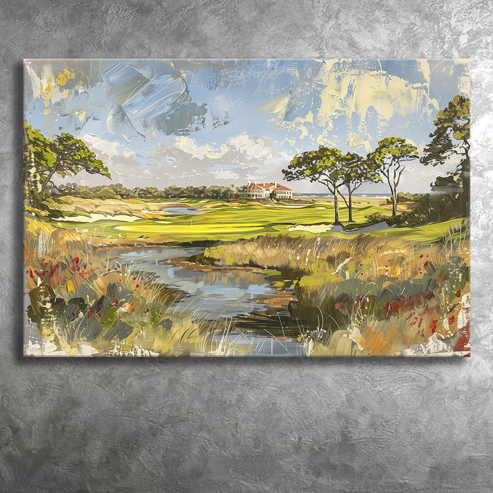 Kiawah Island Golf Resort Ocean Course Painting, Canvas Print Wall Art Home Decor, Painting Canvas Art Print