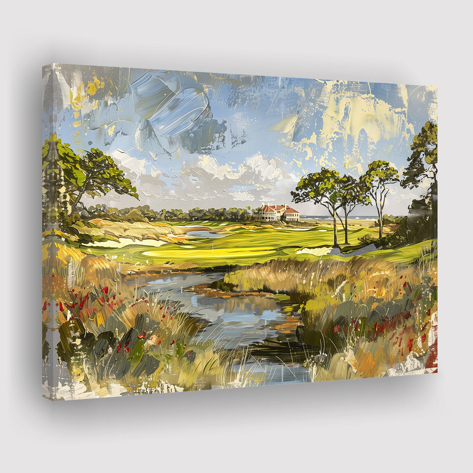 Kiawah Island Golf Resort Ocean Course Painting, Canvas Print Wall Art Home Decor, Painting Canvas Art Print