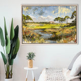 Kiawah Island Golf Resort Ocean Course Painting, Framed Canvas Print Wall Art Decor, Floating Frame Painting Canvas