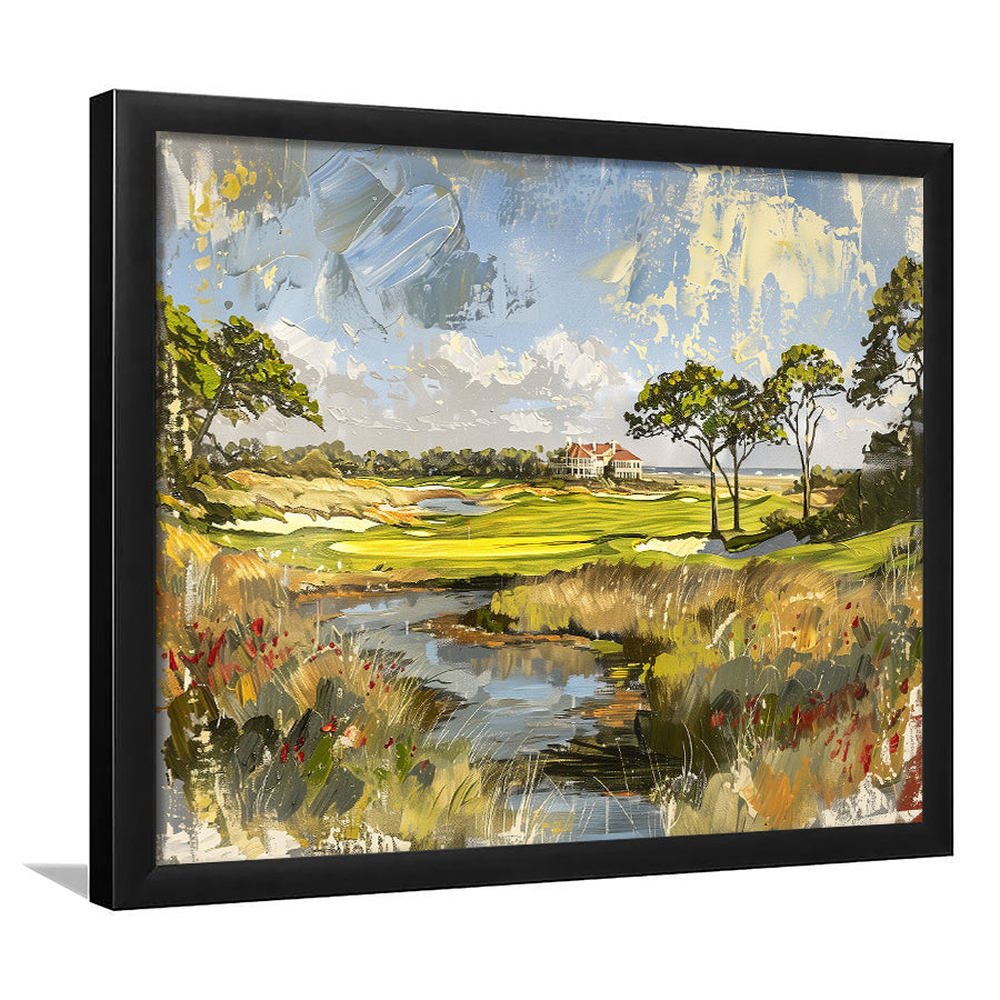 Kiawah Island Golf Resort Ocean Course Painting, Framed Art Print Wall Decor, Picture Framed Painting Art