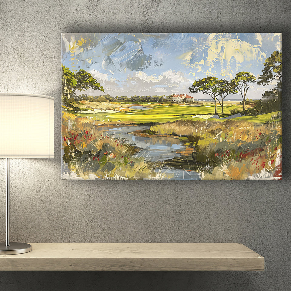 Kiawah Island Golf Resort Ocean Course Painting, Canvas Print Wall Art Home Decor, Painting Canvas Art Print
