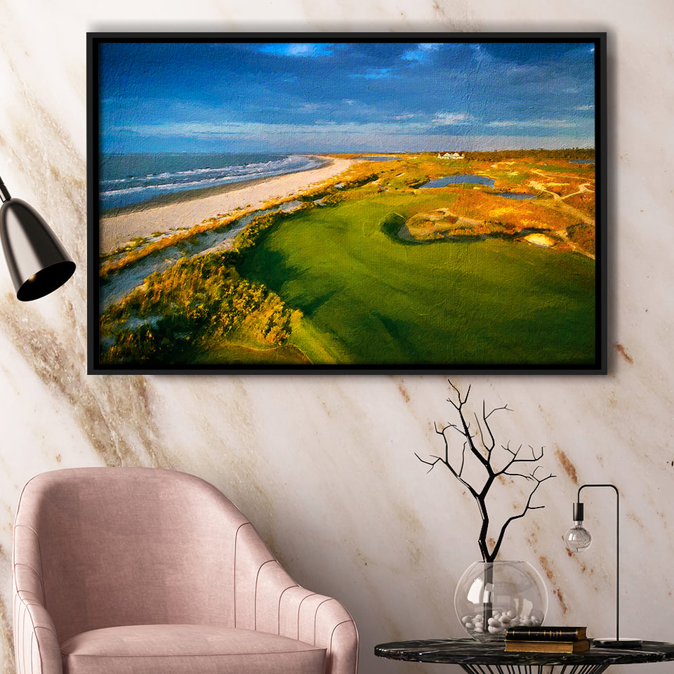 Kiawah Island Golf Resort Ocean Course, South Carolina V1, Golf Art Print, Gift for him, Framed Canvas Prints Wall Art