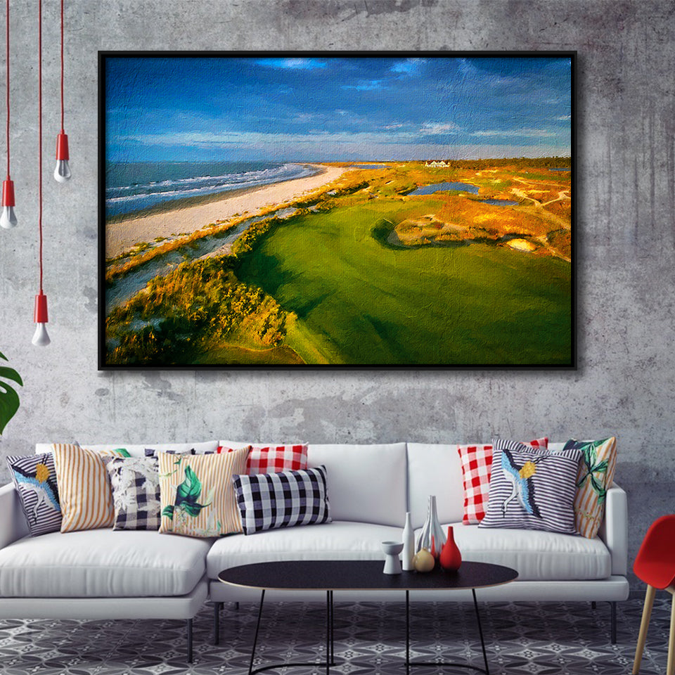 Kiawah Island Golf Resort Ocean Course, South Carolina V1, Golf Art Print, Gift for him, Framed Canvas Prints Wall Art