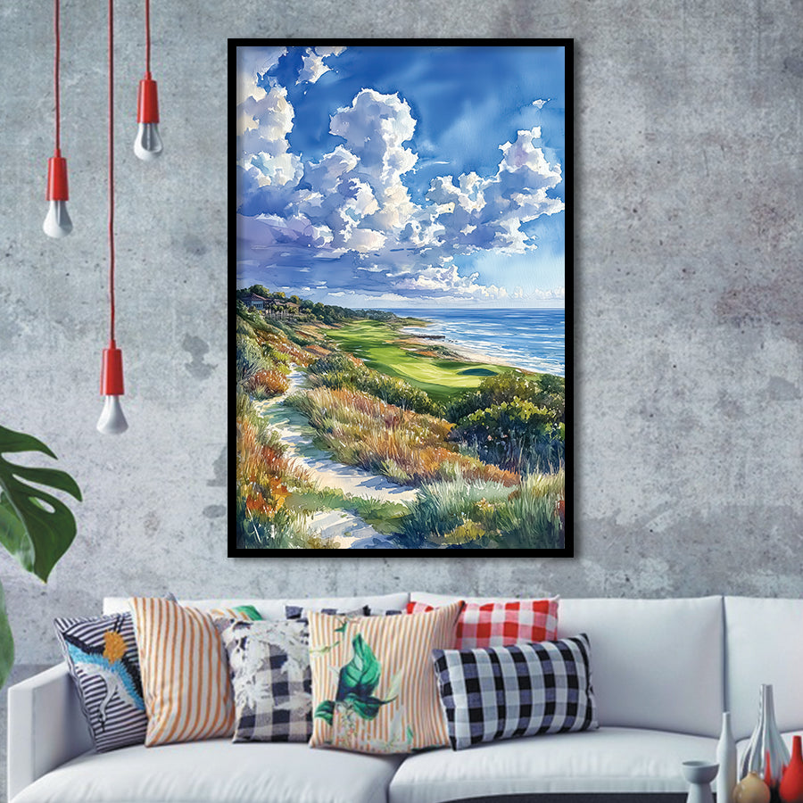 Kiawah Island Golf Resort Ocean Course Watercolor, Golf Art, Gift for him, Framed Art Print Wall Decor