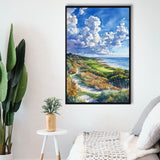 Kiawah Island Golf Resort Ocean Course Watercolor, Golf Art Print, Floating Frame, Framed Canvas Print Wall Art