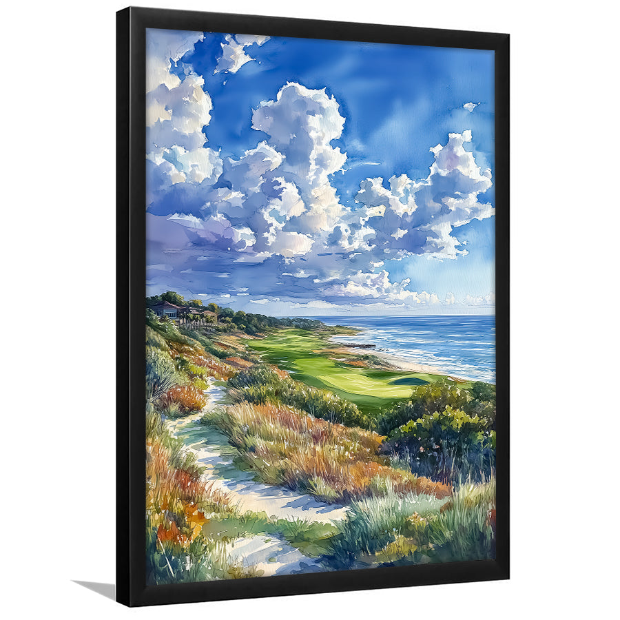 Kiawah Island Golf Resort Ocean Course Watercolor, Golf Art, Gift for him, Framed Art Print Wall Decor