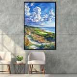 Kiawah Island Golf Resort Ocean Course Watercolor, Golf Art Print, Floating Frame, Framed Canvas Print Wall Art
