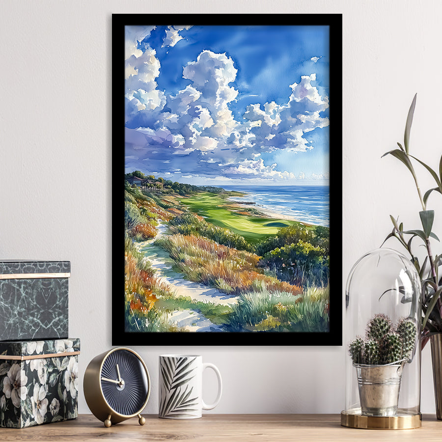 Kiawah Island Golf Resort Ocean Course Watercolor, Golf Art, Gift for him, Framed Art Print Wall Decor