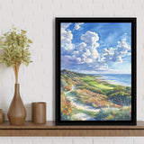 Kiawah Island Golf Resort Ocean Course Watercolor, Golf Art Print, Floating Frame, Framed Canvas Print Wall Art