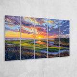 Kiawah Island Golf Resort V1, Golf Art Print, Extra Large 5 Panel, Canvas Prints Wall Art