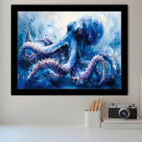Kraken In The Sea Ocean Watercolor Painting, Painting Art, Framed Art Print Wall Art Home Decor