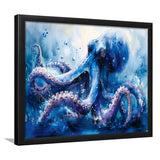Kraken In The Sea Ocean Watercolor Painting, Painting Art, Framed Art Print Wall Art Home Decor