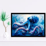 Kraken In The Sea Ocean Watercolor Painting, Painting Art, Framed Art Print Wall Art Home Decor