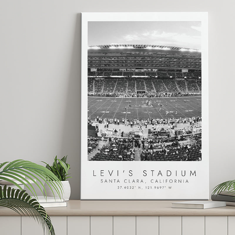 Levi'S Stadium San Francisco, Stadium Print For Football Lovers, Black And White, Canvas Print Wall Art