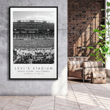 Levi'S Stadium San Francisco, Stadium Wall Art For Football Lovers, B&W, Floating Framed Canvas Print