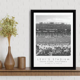Levi'S Stadium San Francisco, Stadium Wall Art For Football Lovers, B&W, Floating Framed Canvas Print