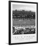 Levi'S Stadium San Francisco, Stadium Print For Football Lovers, Black And White, Framed Art Print Wall Decor