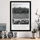 Levi'S Stadium San Francisco, Stadium Print For Football Lovers, Black And White, Framed Art Print Wall Decor