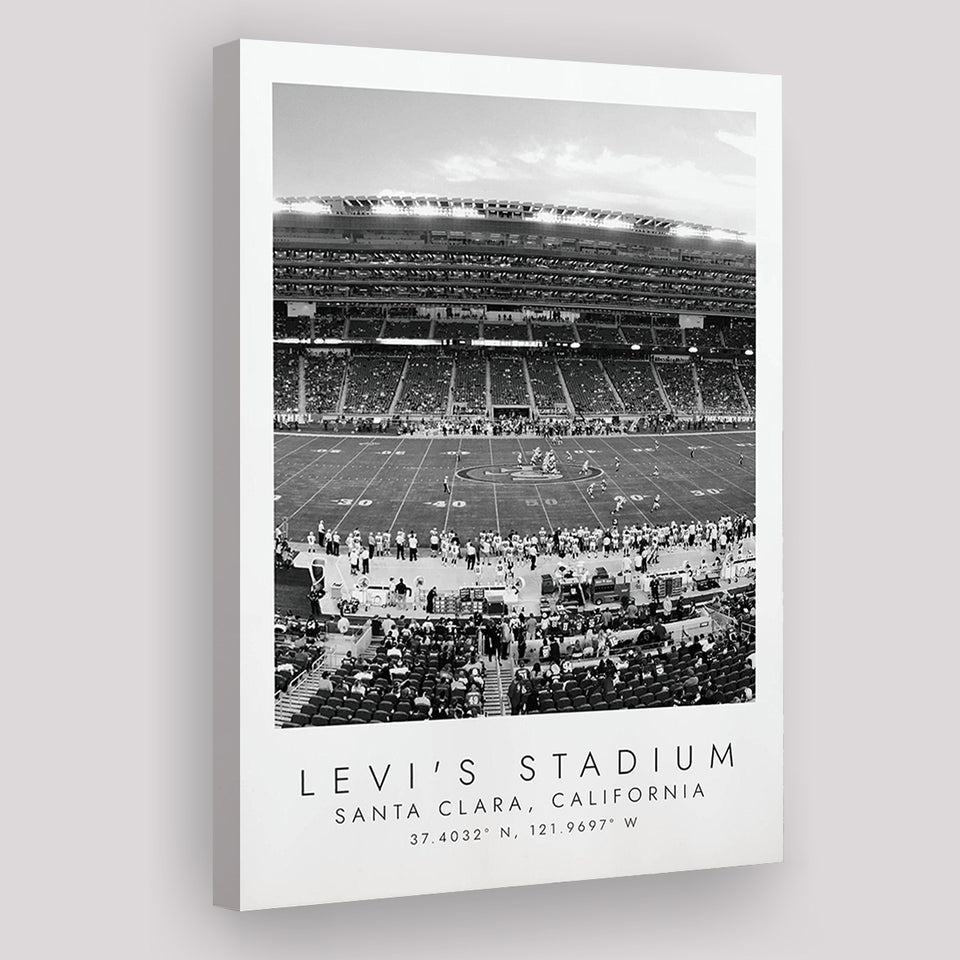 Levi'S Stadium San Francisco, Stadium Print For Football Lovers, Black And White, Canvas Print Wall Art