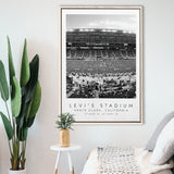 Levi'S Stadium San Francisco, Stadium Wall Art For Football Lovers, B&W, Floating Framed Canvas Print