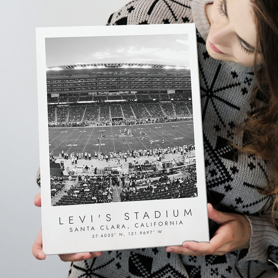 Levi'S Stadium San Francisco, Stadium Print For Football Lovers, Black And White, Canvas Print Wall Art