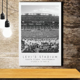 Levi'S Stadium San Francisco, Stadium Print For Football Lovers, Black And White, Canvas Print Wall Art
