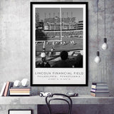 Lincoln Financial Field Philadelphia Eagles, Stadium Print For Football Lovers, Black And White, Framed Art Print Wall Decor