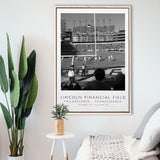 Lincoln Financial Field Philadelphia Eagles, Stadium Wall Art For Football Lovers, B&W, Floating Framed Canvas Print
