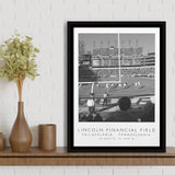 Lincoln Financial Field Philadelphia Eagles, Stadium Wall Art For Football Lovers, B&W, Floating Framed Canvas Print