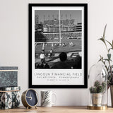 Lincoln Financial Field Philadelphia Eagles, Stadium Print For Football Lovers, Black And White, Framed Art Print Wall Decor