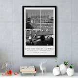 Lincoln Financial Field Philadelphia Eagles, Stadium Wall Art For Football Lovers, B&W, Floating Framed Canvas Print
