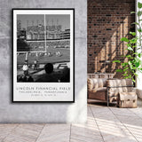 Lincoln Financial Field Philadelphia Eagles, Stadium Wall Art For Football Lovers, B&W, Floating Framed Canvas Print