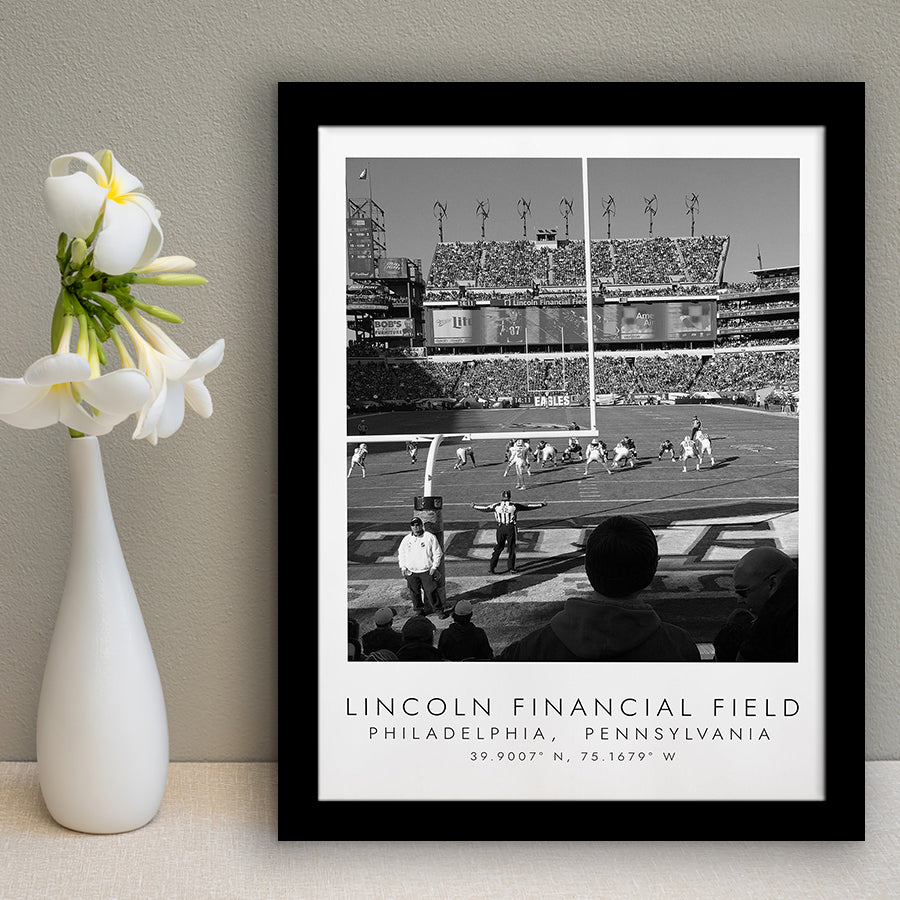 Lincoln Financial Field Philadelphia Eagles, Stadium Print For Football Lovers, Black And White, Framed Art Print Wall Decor