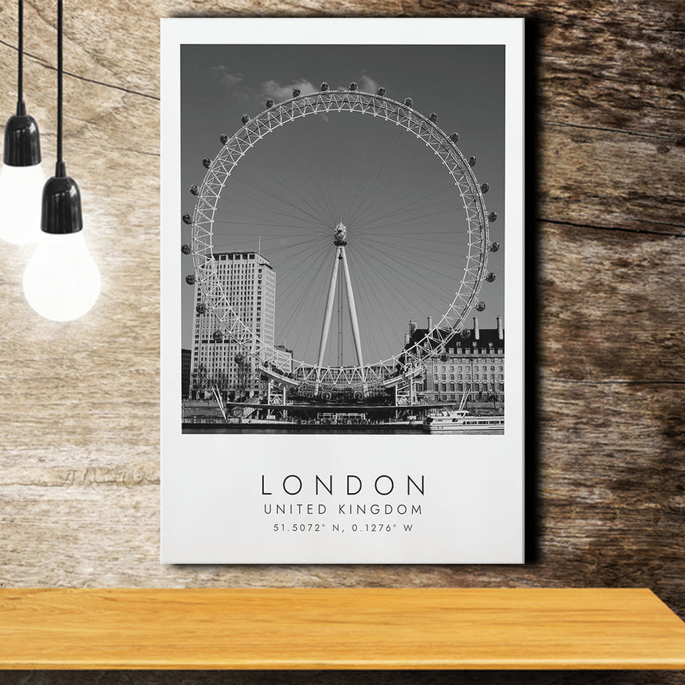 London, United Kingdom, Print For Travel Lovers, Black And White, Canvas Print Wall Art